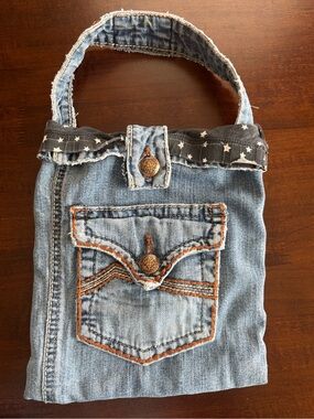 Cruel Girl Upcycled Bag - Unique Upcycled Cruel Jeans, into a Mini Tote/Bag.